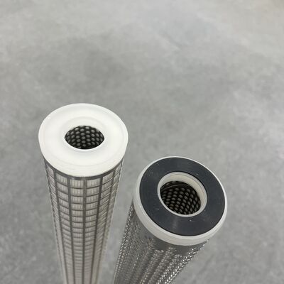 PLZ Series PP Pleated Filter Cartridge with Stainless Steel Outer Cage for 0.1um Micron Filtration and 80℃ Max Temperature