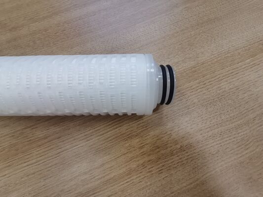 Cartuccia filtrante pieghettata in PTFE da 40 pollici con membrana in PTFE per filtrazione di prodotti chimici e liquidi ad alta purezza a portata elevata