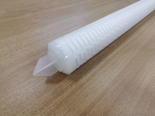 Cartuccia filtrante pieghettata in PTFE da 40 pollici con membrana in PTFE per filtrazione di prodotti chimici e liquidi ad alta purezza a portata elevata